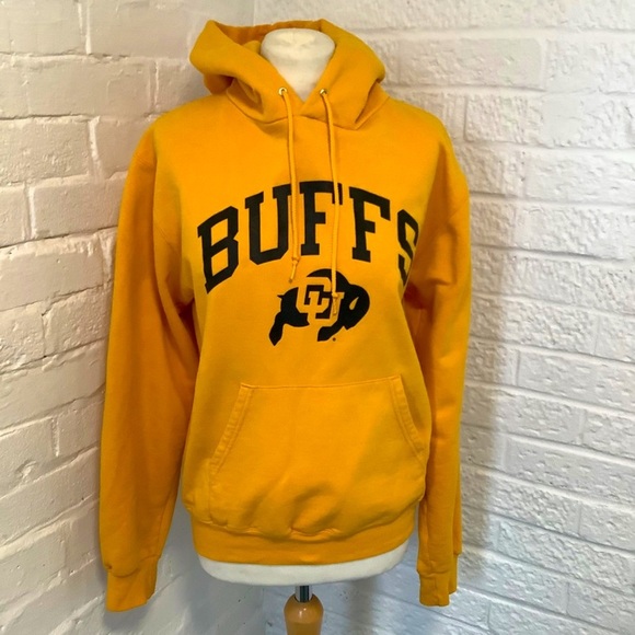 Champion Tops - Champion Hoodie - Size S - Mustard - Buffs / Buffaloes- P2P 20”